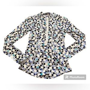 Via Eden 1/4 zip long sleeve top rush guard white  Sz 6